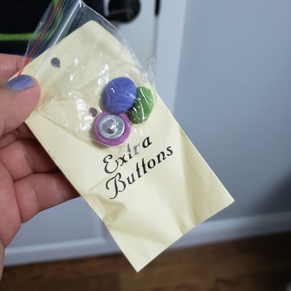 METROSTYLE Leather Jacket with Colorful Trim and Buttons - Picture 9 of 9